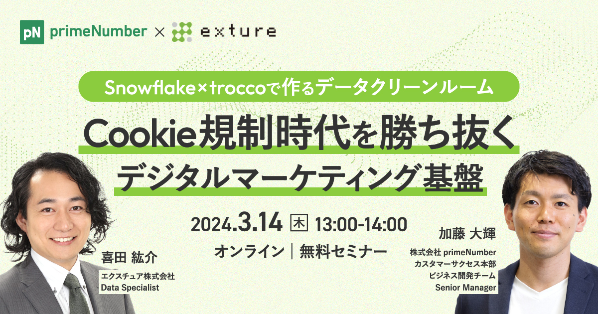 「Cookie規制の時代を勝ち抜くためのデジタルマーケティング基盤とは ～Snowflake×troccoで作るデータクリーンルーム～」セミナーレポート